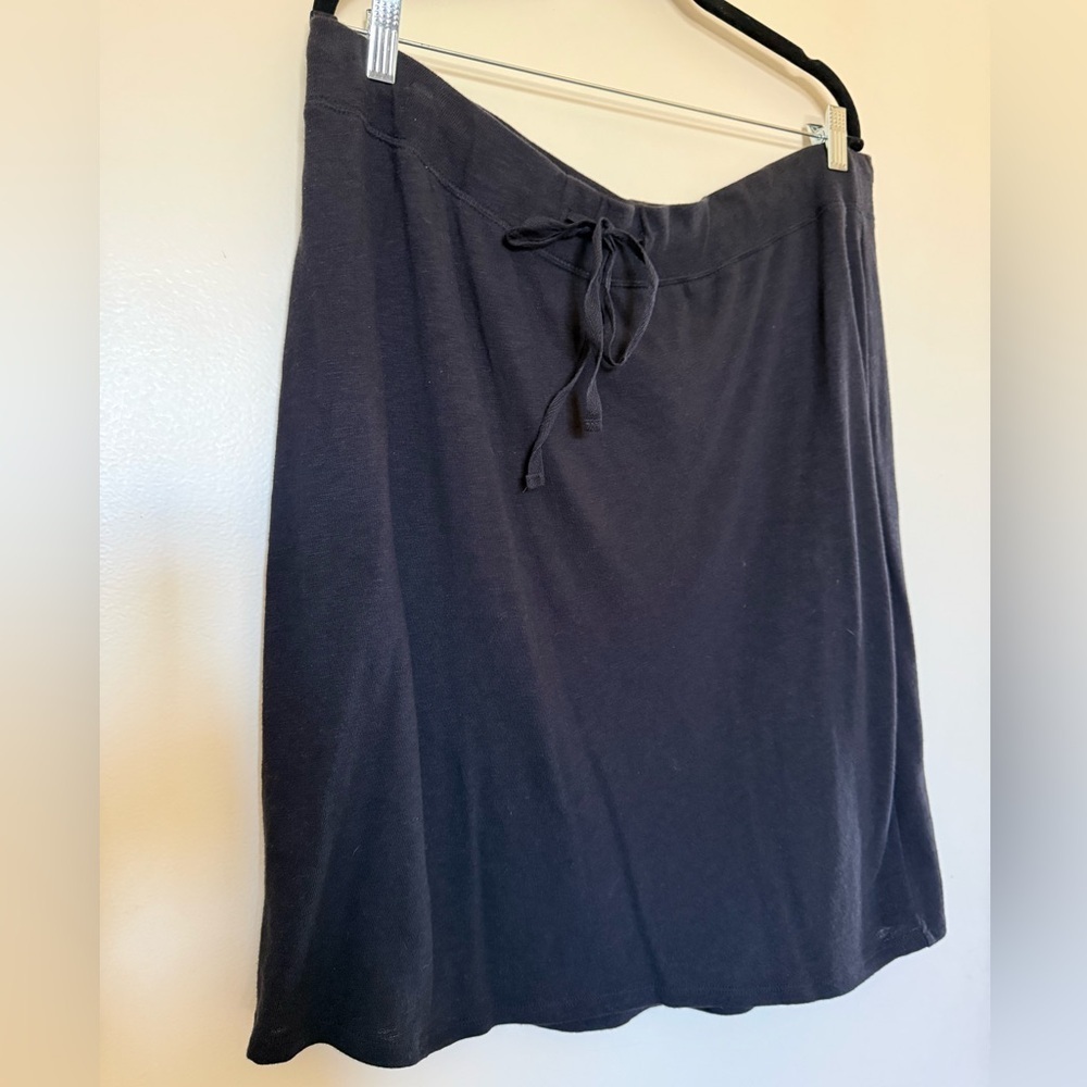 Lane Bryant Black 100% Cotton Pull On Midi Skirt in Size 18/20
